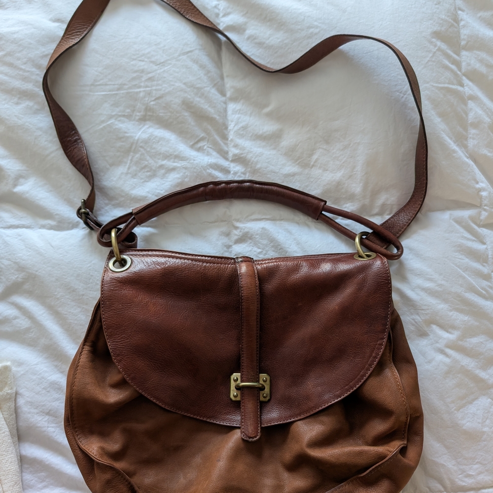 Elegant Brown Leather Shoulder Bag